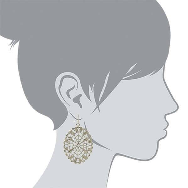 1928 Jewelry Intricate Oval Filigree Drop Earrings