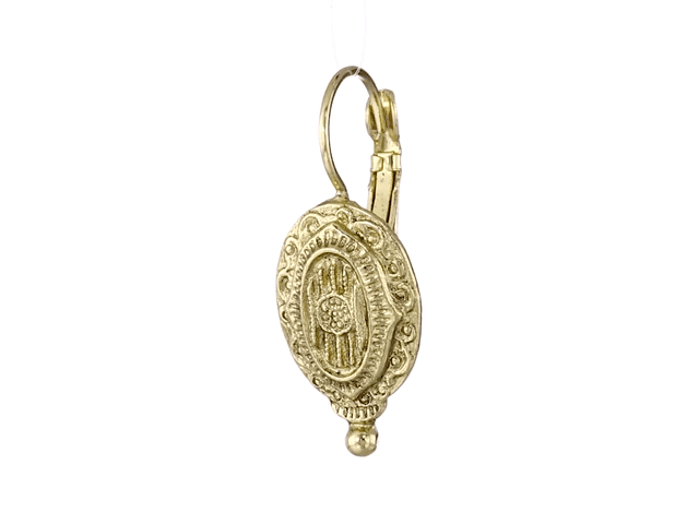 1928 Jewelry Baroque Insignia Oval Drop Earrings