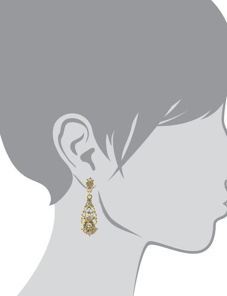 1928 Jewelry Crystal Navette Drop Earrings