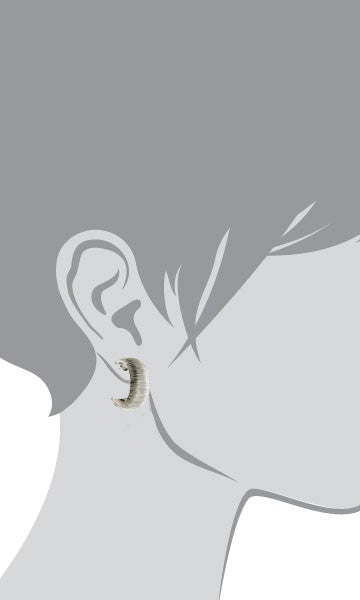 1928 Jewelry Silver Hoop Brushed Finish Earrings