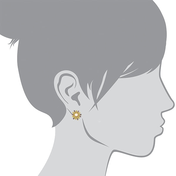 1928 Jewelry Rosabella Pink Faux Pearl & Light Amethyst Crystal Button Earrings