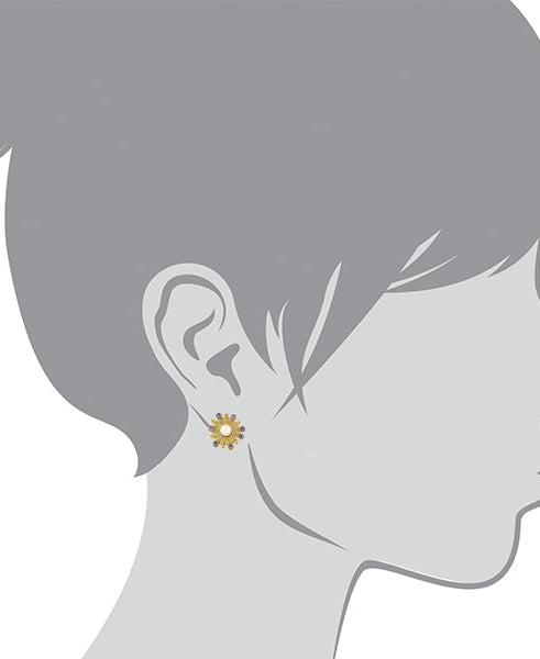 1928 Jewelry Rosabella Pink Faux Pearl & Light Amethyst Crystal Button Earrings