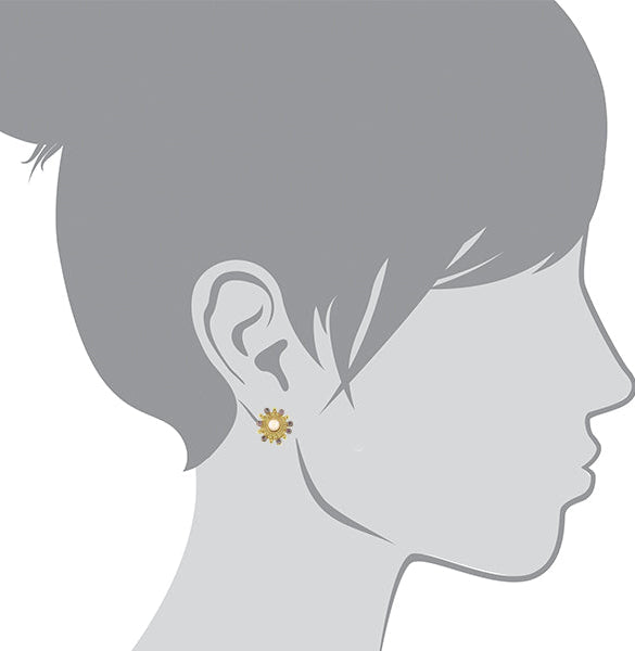 1928 Jewelry Rosabella Pink Faux Pearl & Light Amethyst Crystal Button Earrings