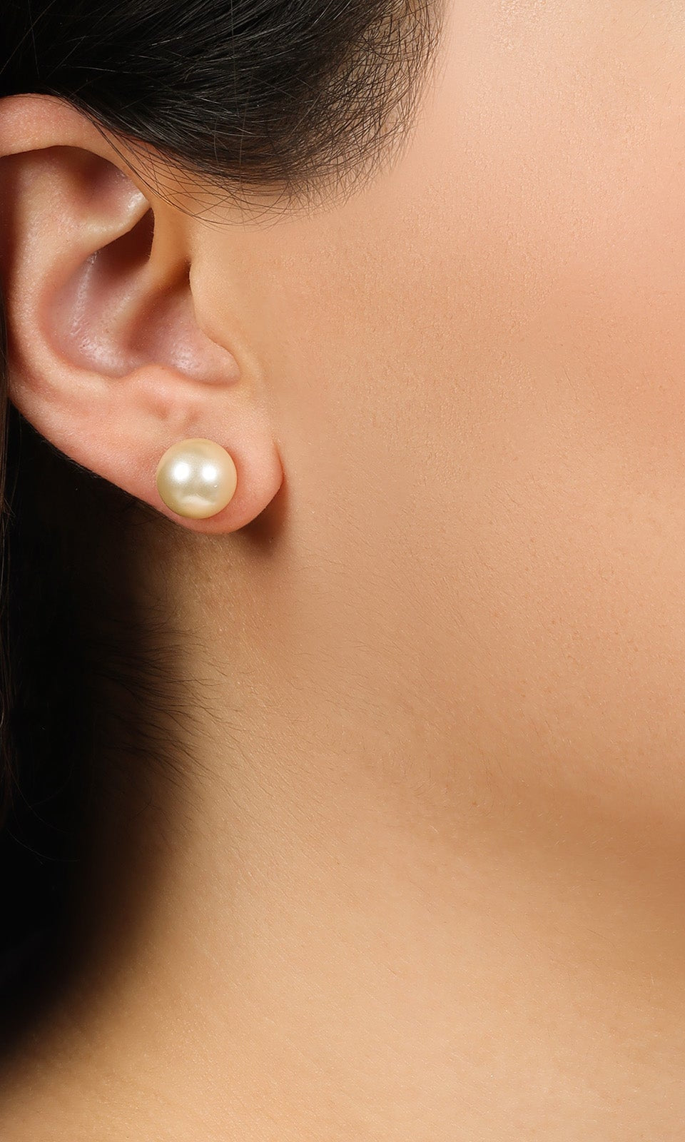 2028 Jewelry Faux Peach Pearl Stud Earrings 8Mm