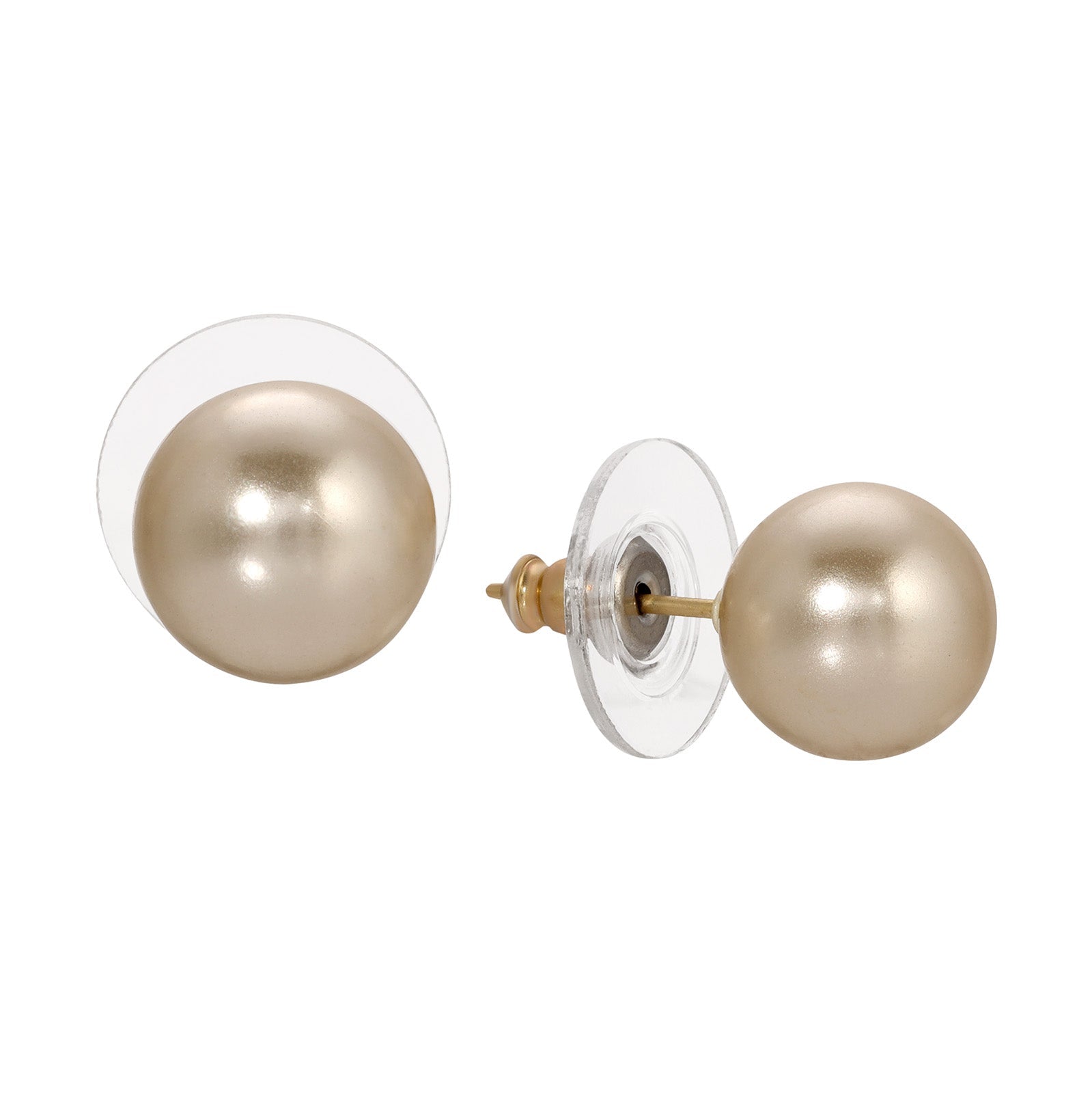 2028 Jewelry Faux Peach Pearl Stud Earrings 8Mm