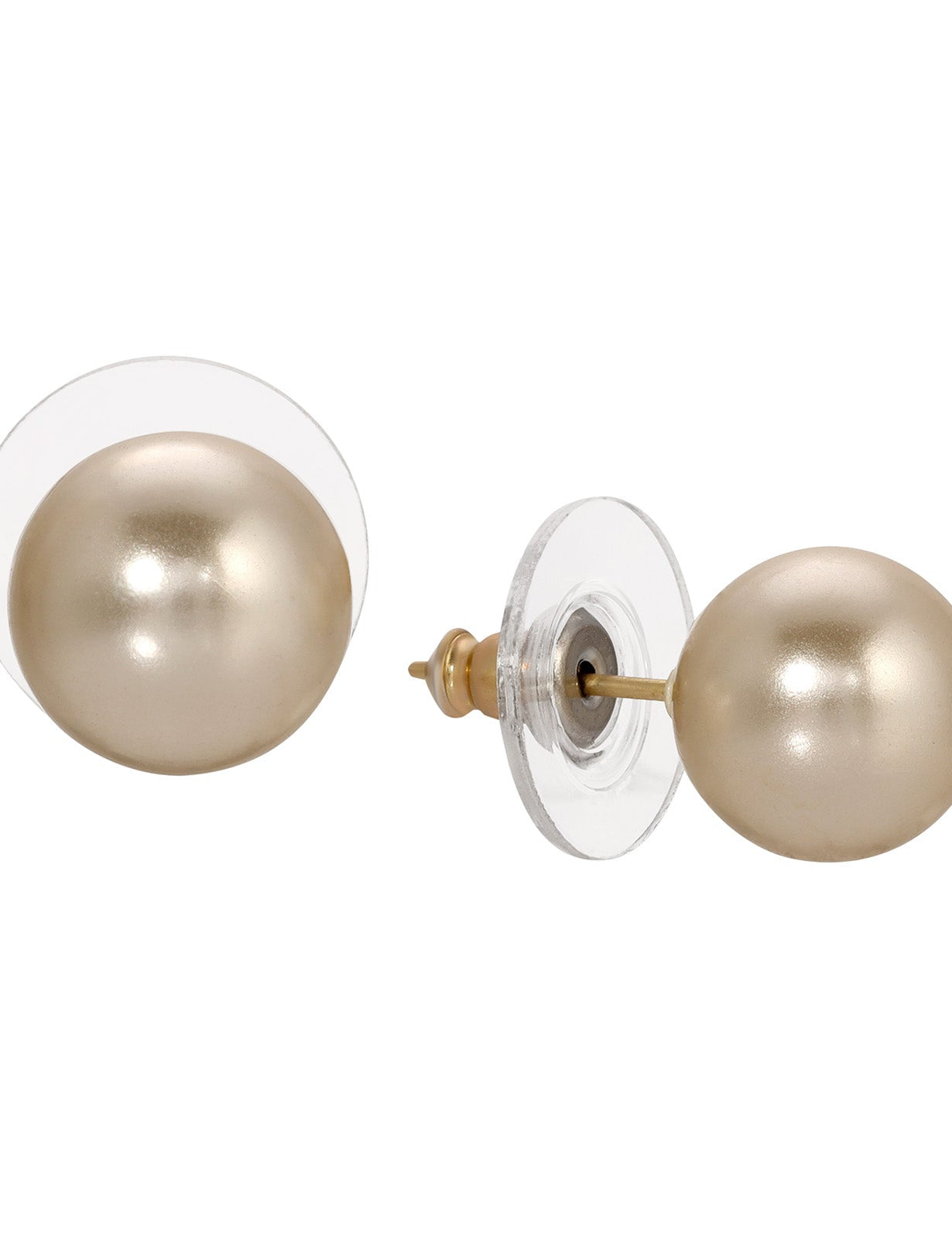 2028 Jewelry Faux Peach Pearl Stud Earrings 8Mm