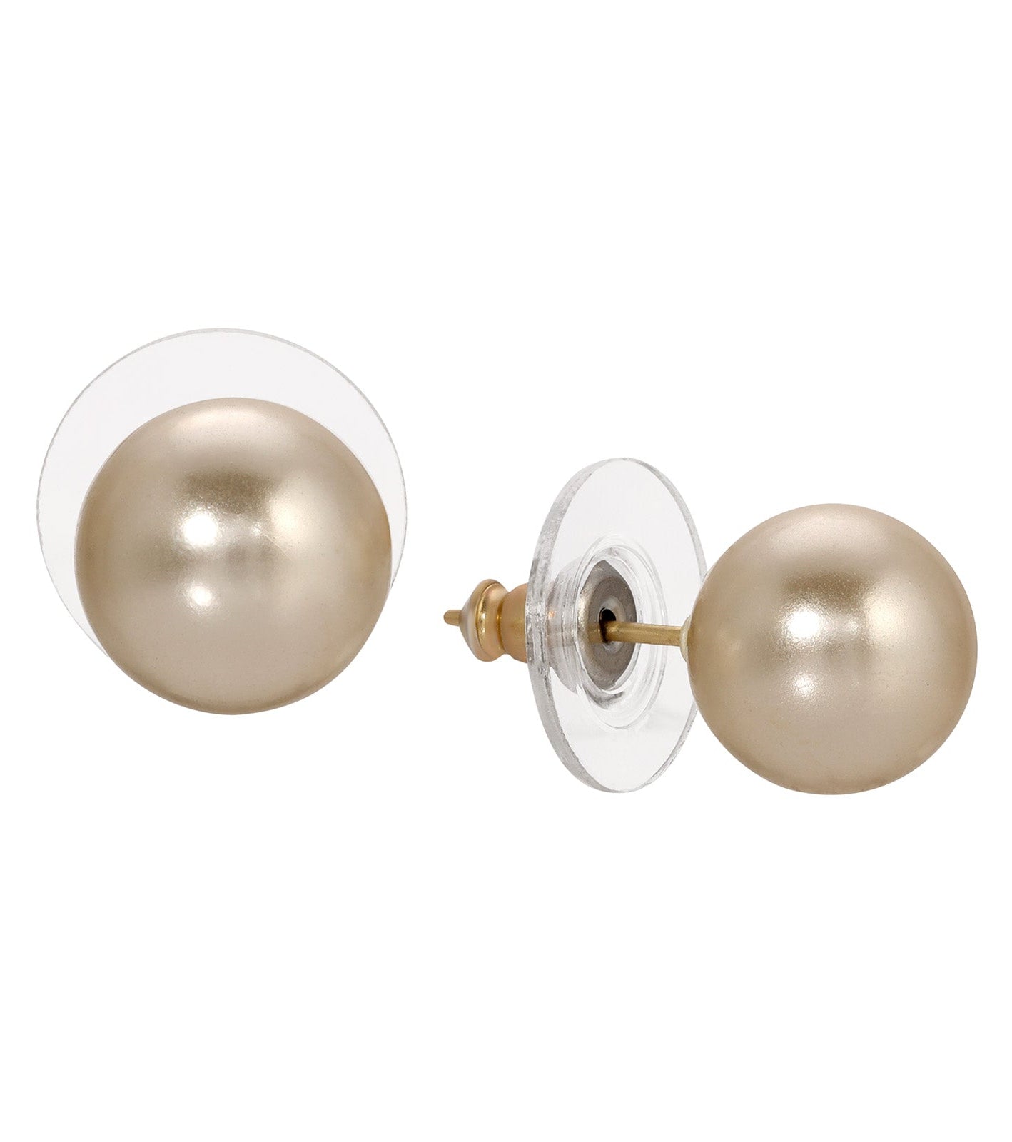 2028 Jewelry Faux Peach Pearl Stud Earrings 8Mm