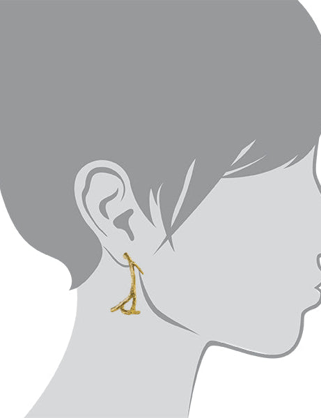 T.R.U. Small Tree Branch Hoop Earrings