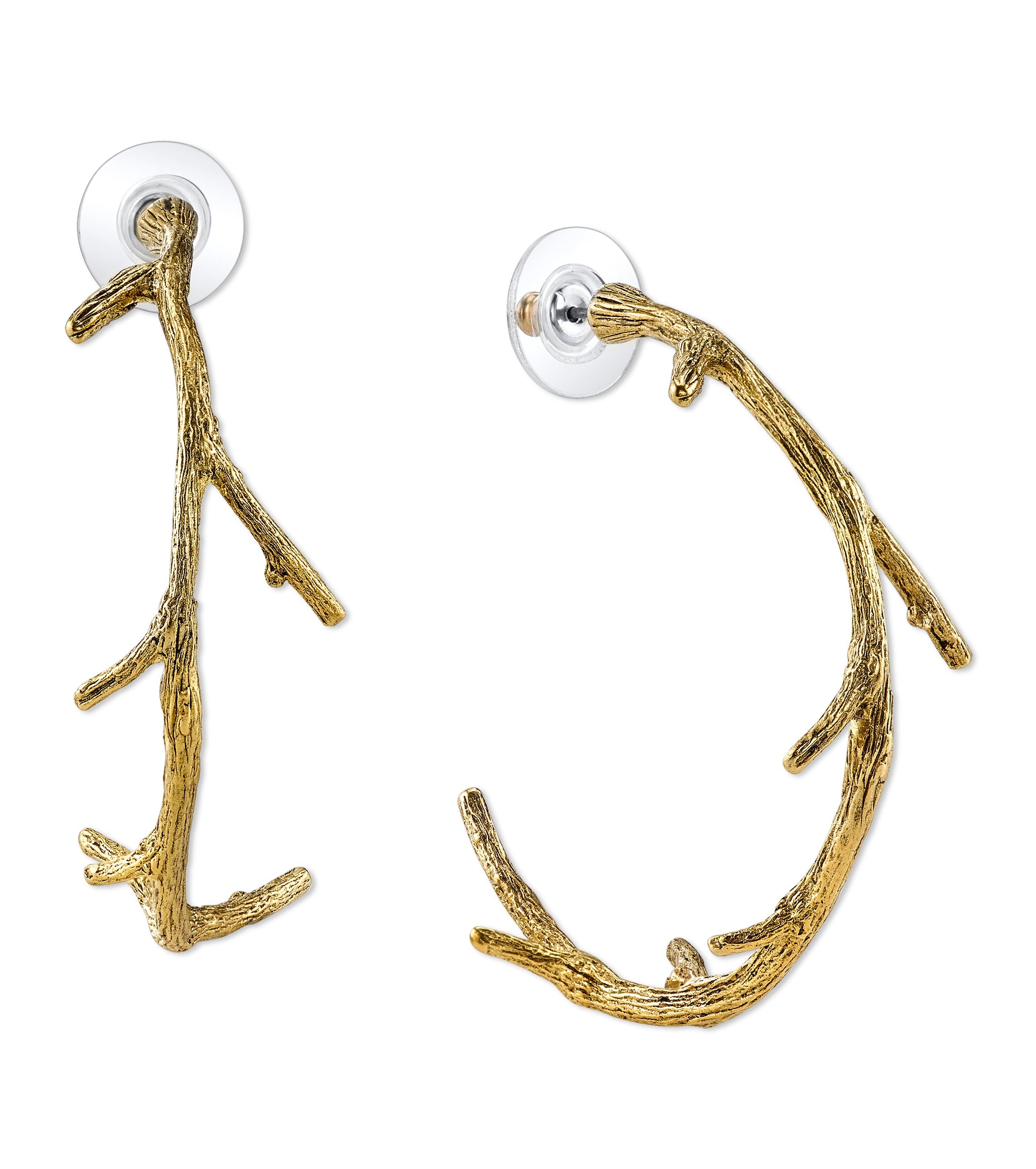T.R.U. Large Tree Branch Hoop Earrings