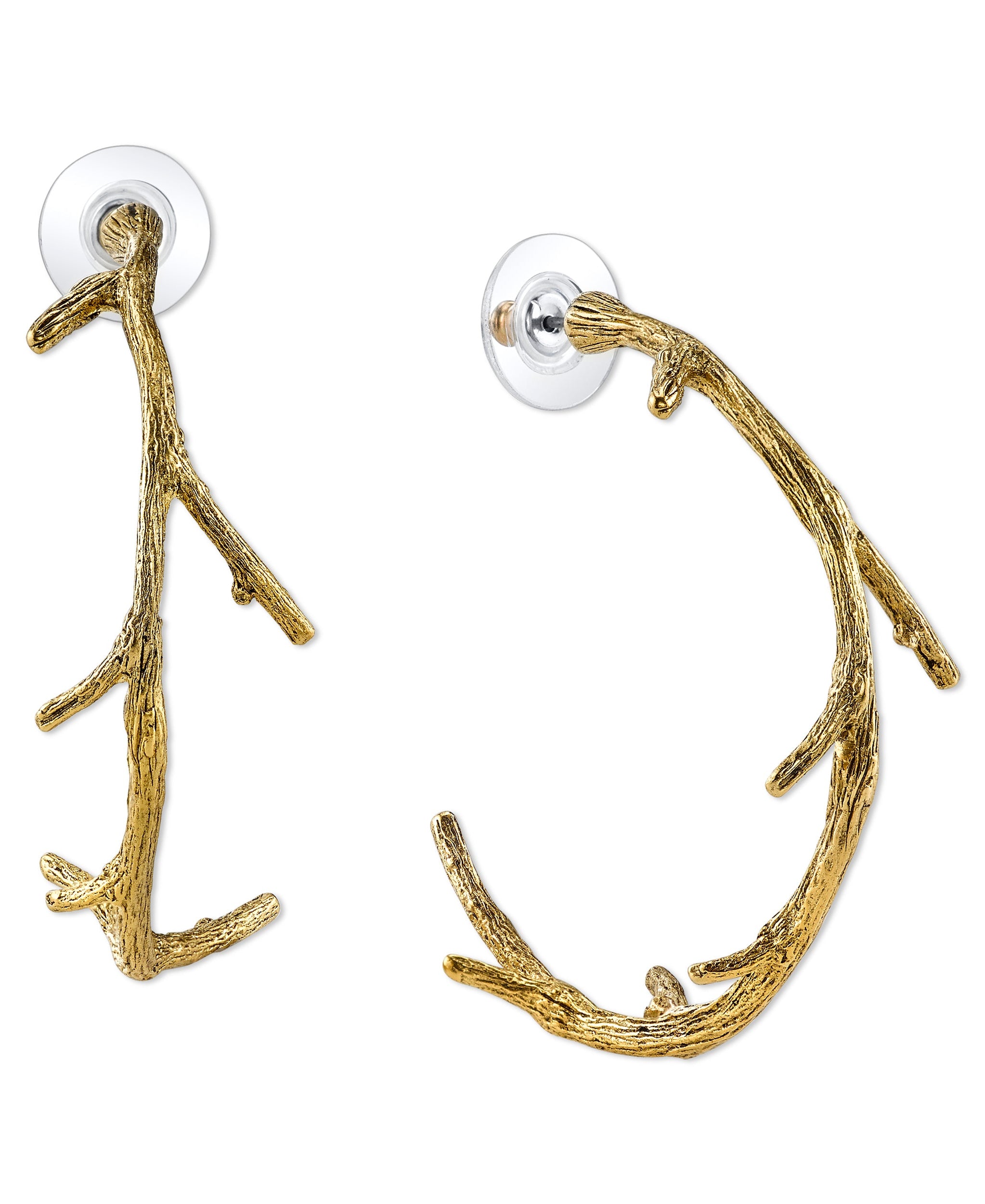 T.R.U. Large Tree Branch Hoop Earrings