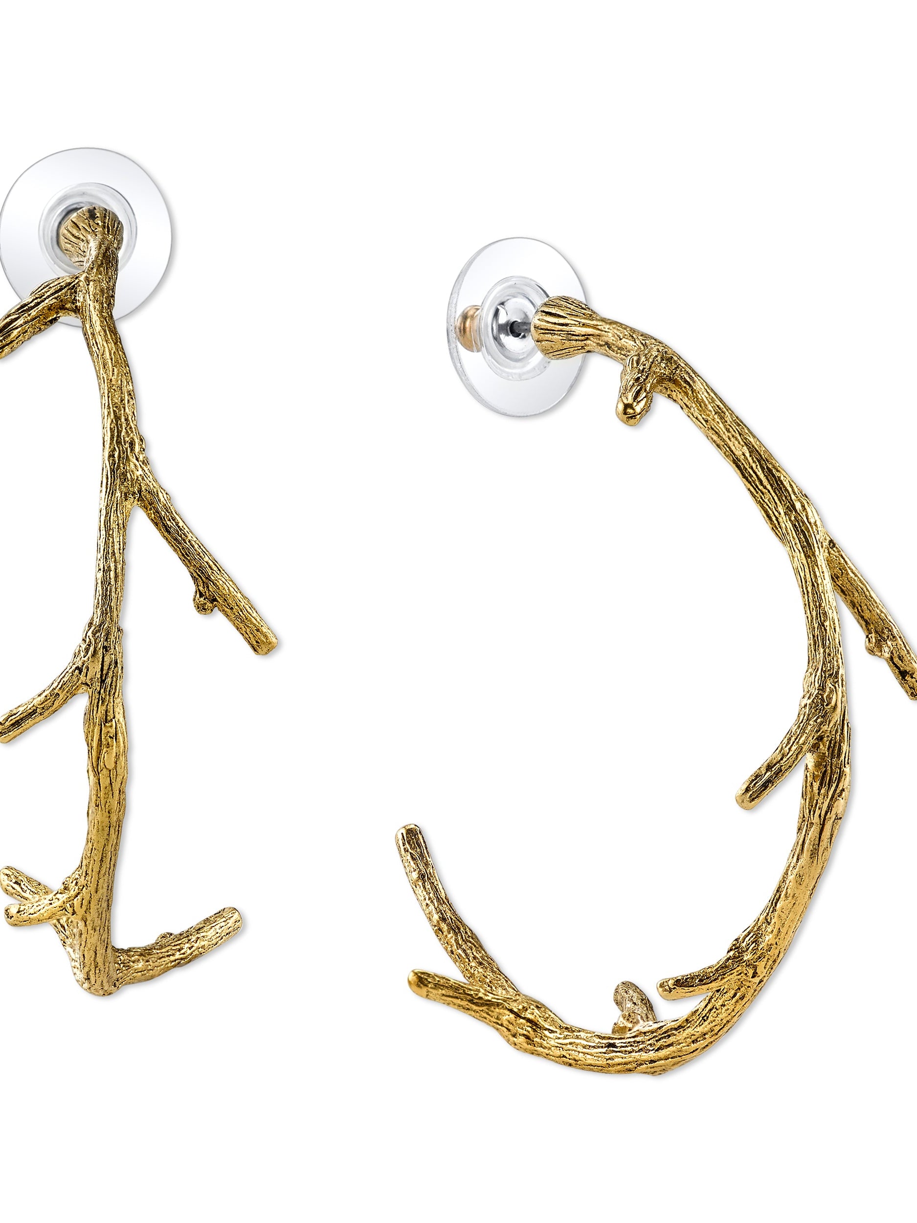 T.R.U. Large Tree Branch Hoop Earrings