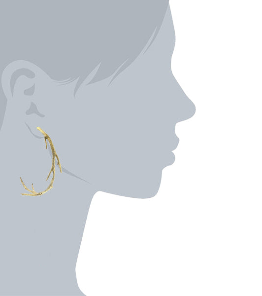 T.R.U. Large Tree Branch Hoop Earrings