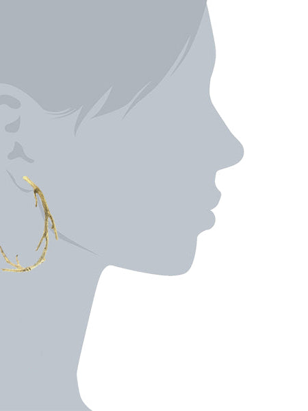 T.R.U. Large Tree Branch Hoop Earrings