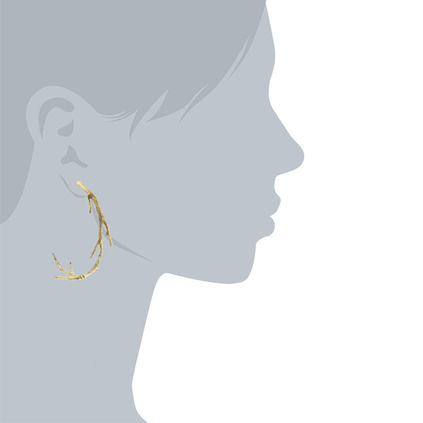T.R.U. Large Tree Branch Hoop Earrings