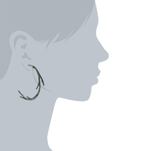T.R.U. Large Tree Branch Hoop Earrings