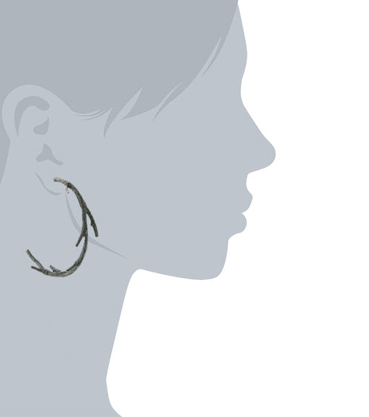 T.R.U. Large Tree Branch Hoop Earrings