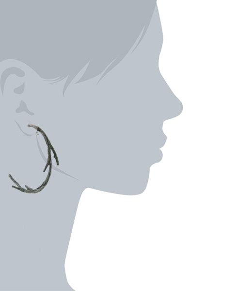 T.R.U. Large Tree Branch Hoop Earrings