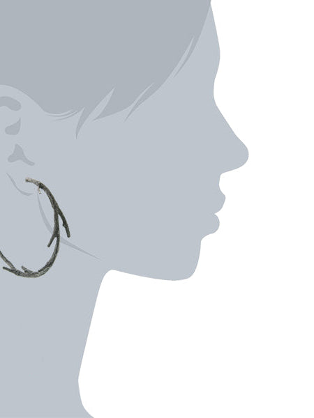 T.R.U. Large Tree Branch Hoop Earrings
