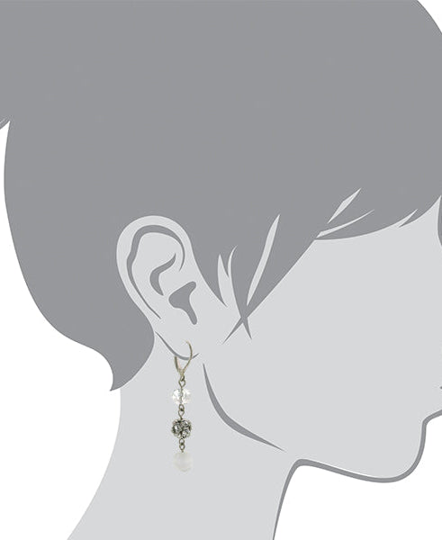 2028 Jewelry White Cats Eye Crystal Fireball Drop Earrings