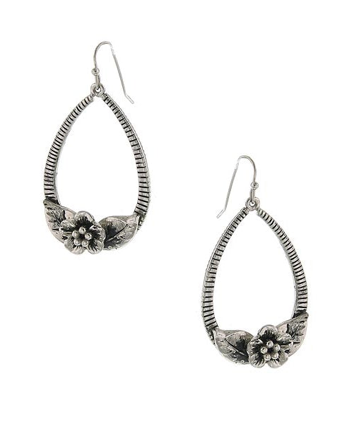 2028 Jewelry Flower Teardrop Hoop Earrings