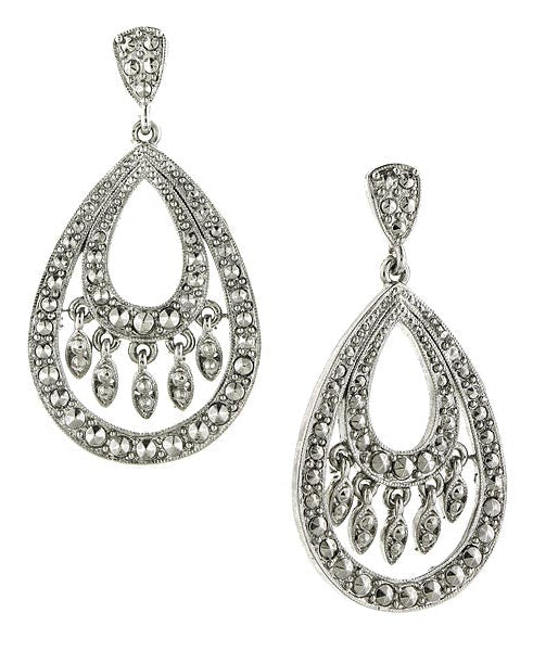2028 Jewelry Multi Fashion Marcasite Stone Teardrop Earrings