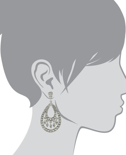 2028 Jewelry Multi Fashion Marcasite Stone Teardrop Earrings