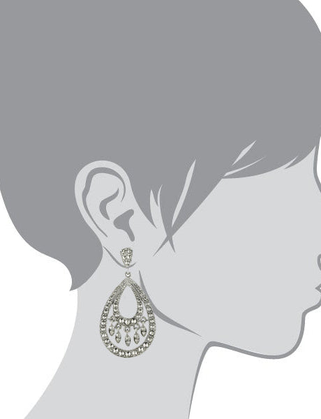 2028 Jewelry Multi Fashion Marcasite Stone Teardrop Earrings