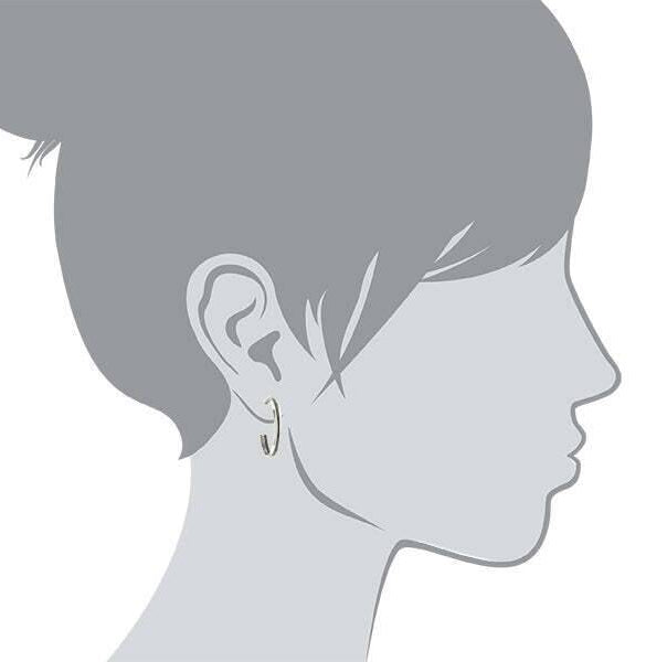 1928 Jewelry Silver Polished Classic Hoop Earrings