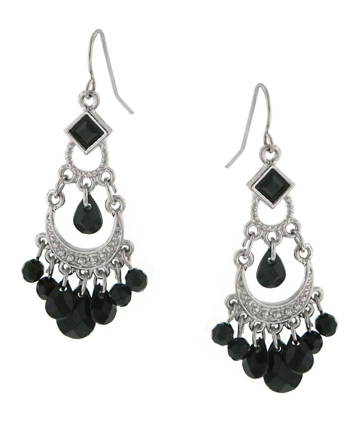 1928 Jewelry Briolette Beads Chandelier Earrings