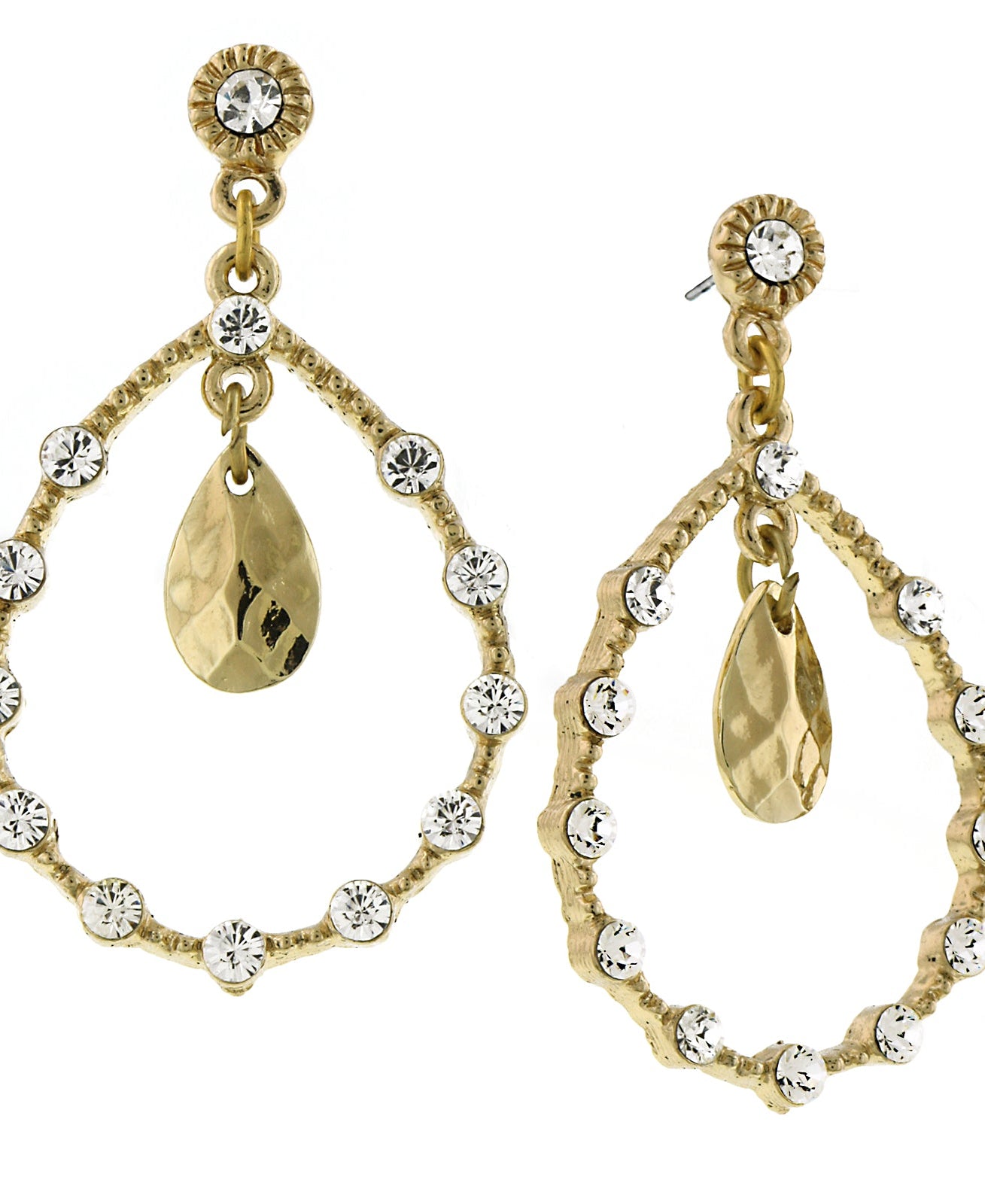 1928 Jewelry Golden Glitz Crystal Faceted Teardrop Earrings