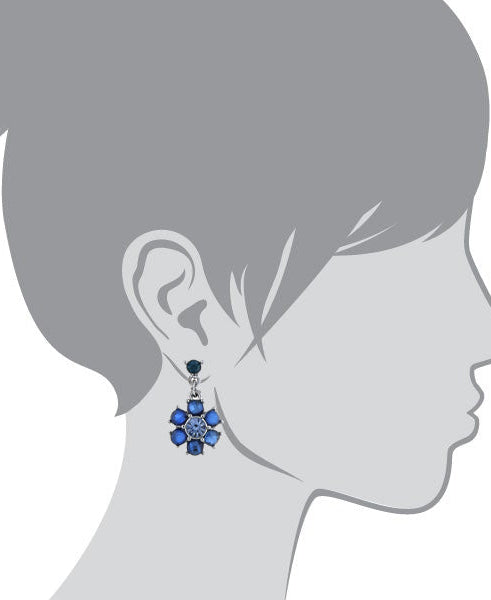 2028 Jewelry Floral Montana Blue Drop Earrings