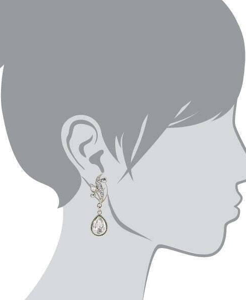 Antiquities Couture Austrian Crystal Vine Teardrop Earrings