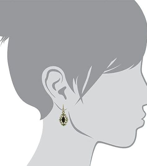 1928 Jewelry Navette Crystal Royale Filigree Drop Earrings