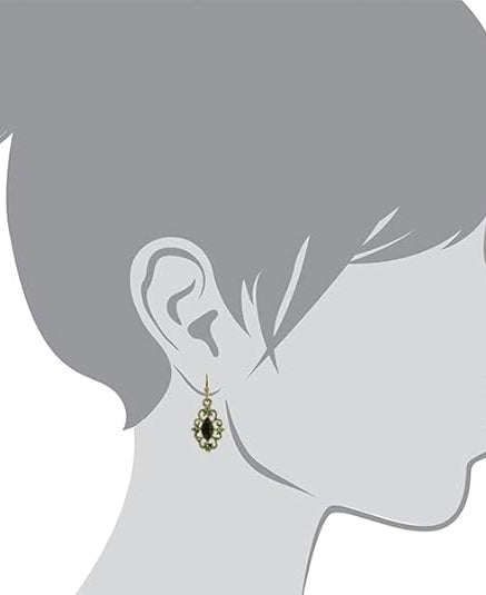 1928 Jewelry Navette Crystal Royale Filigree Drop Earrings