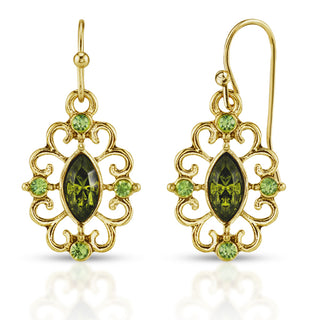 Navette Crystal Royale Filigree Drop Earrings