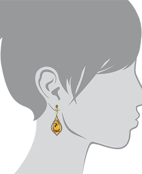 1928 Jewelry Caged Light Topaz Briolette Multi Crystal Drop Earrings