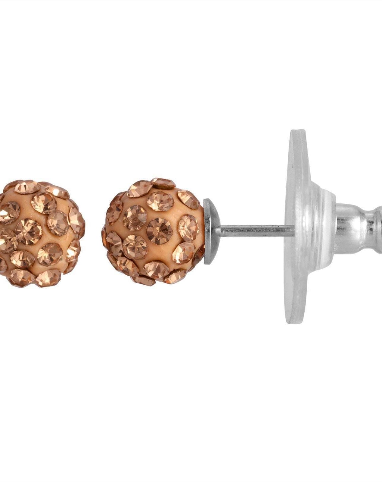 1928 Jewelry Round Petite 6mm Crystal Pave Stud Earrings