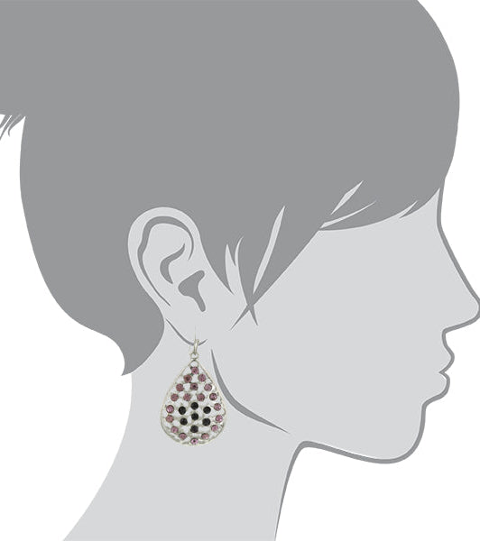 1928 Jewelry Amethyst Purple Crystal Filigree Teardrop Earrings