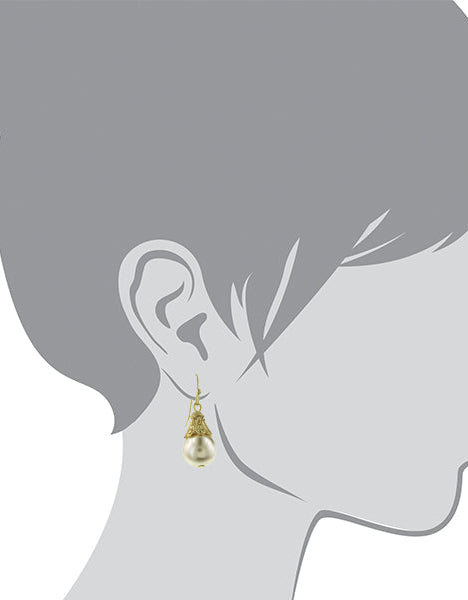 1928 Jewelry Petite Faux Pearl Drop Earrings