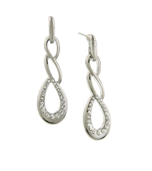 1928 Jewelry Twisted Crystal Drop Earrings