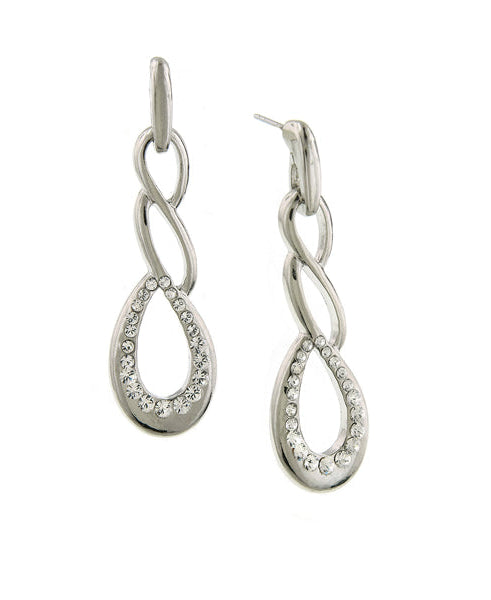 1928 Jewelry Twisted Crystal Drop Earrings