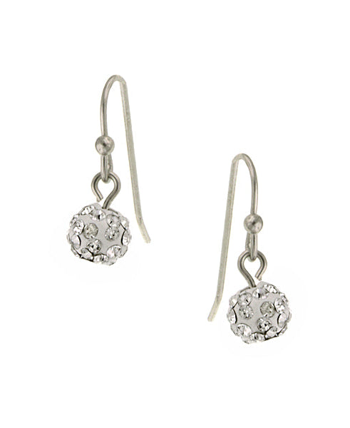 1928 Jewelry Crystal Fireball Pave 6mm Drop Earrings
