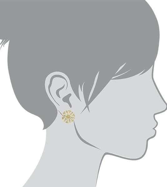 2028 Jewelry Crystal Disk Button Earrings