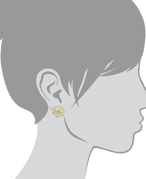 2028 Jewelry Crystal Disk Button Earrings