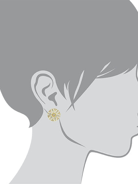 2028 Jewelry Crystal Disk Button Earrings