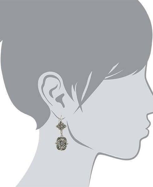 1928 Jewelry Tailored Double Starburst Drop Earrings