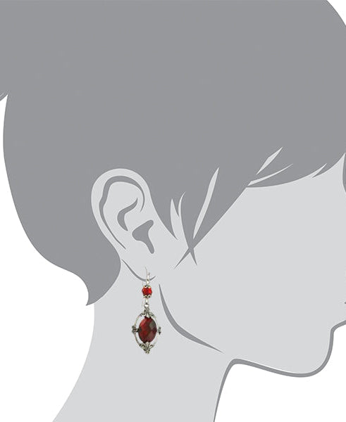 2028 Jewelry Siam Red Oval Drop Earrings