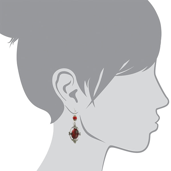 2028 Jewelry Siam Red Oval Drop Earrings