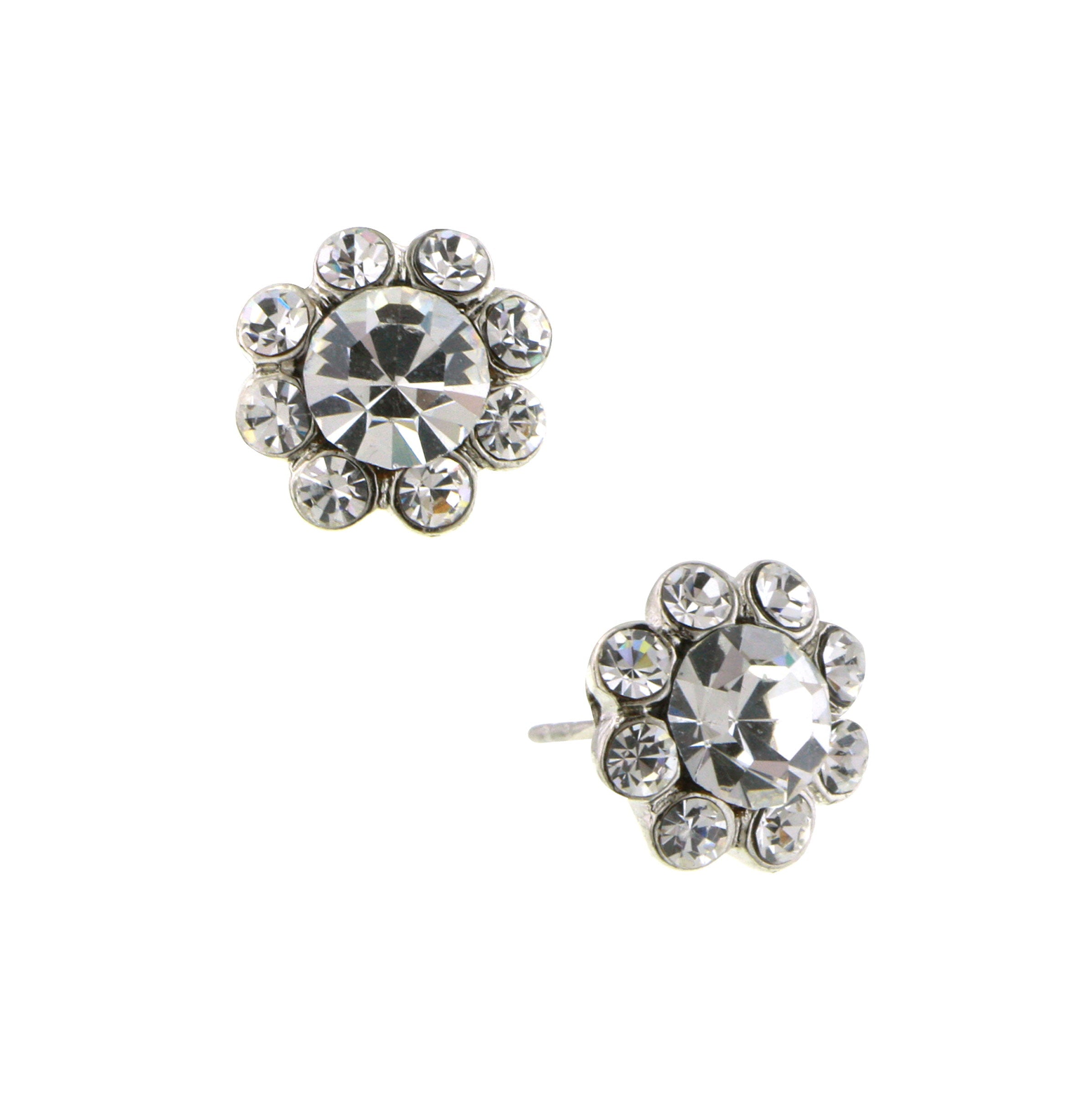 1928 Jewelry Crystal Flower Stud Earrings