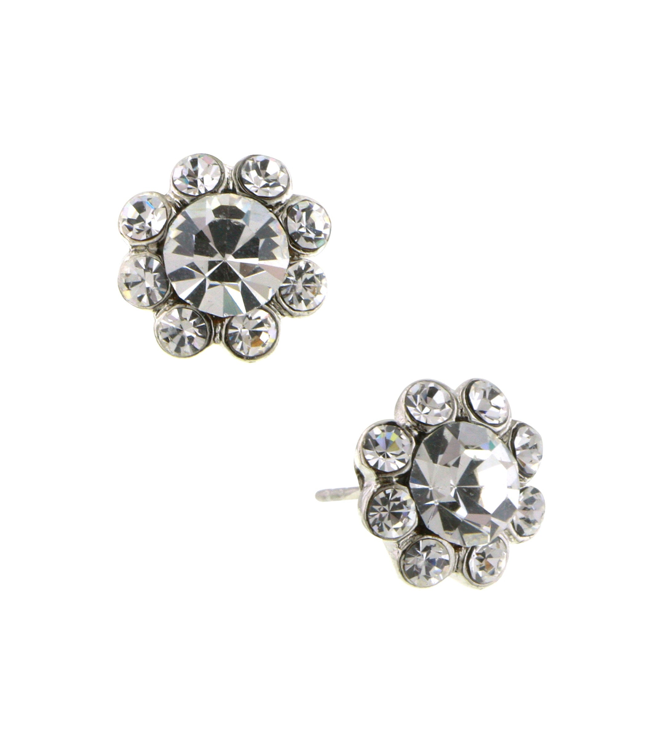 1928 Jewelry Crystal Flower Stud Earrings